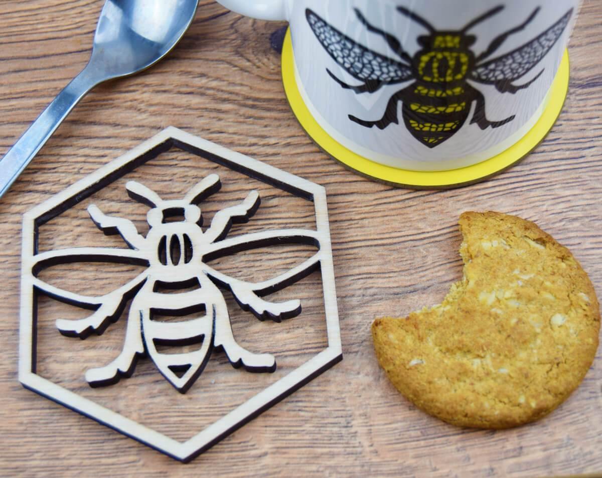 Worker Bee Wooden Coaster The Manchester Shop