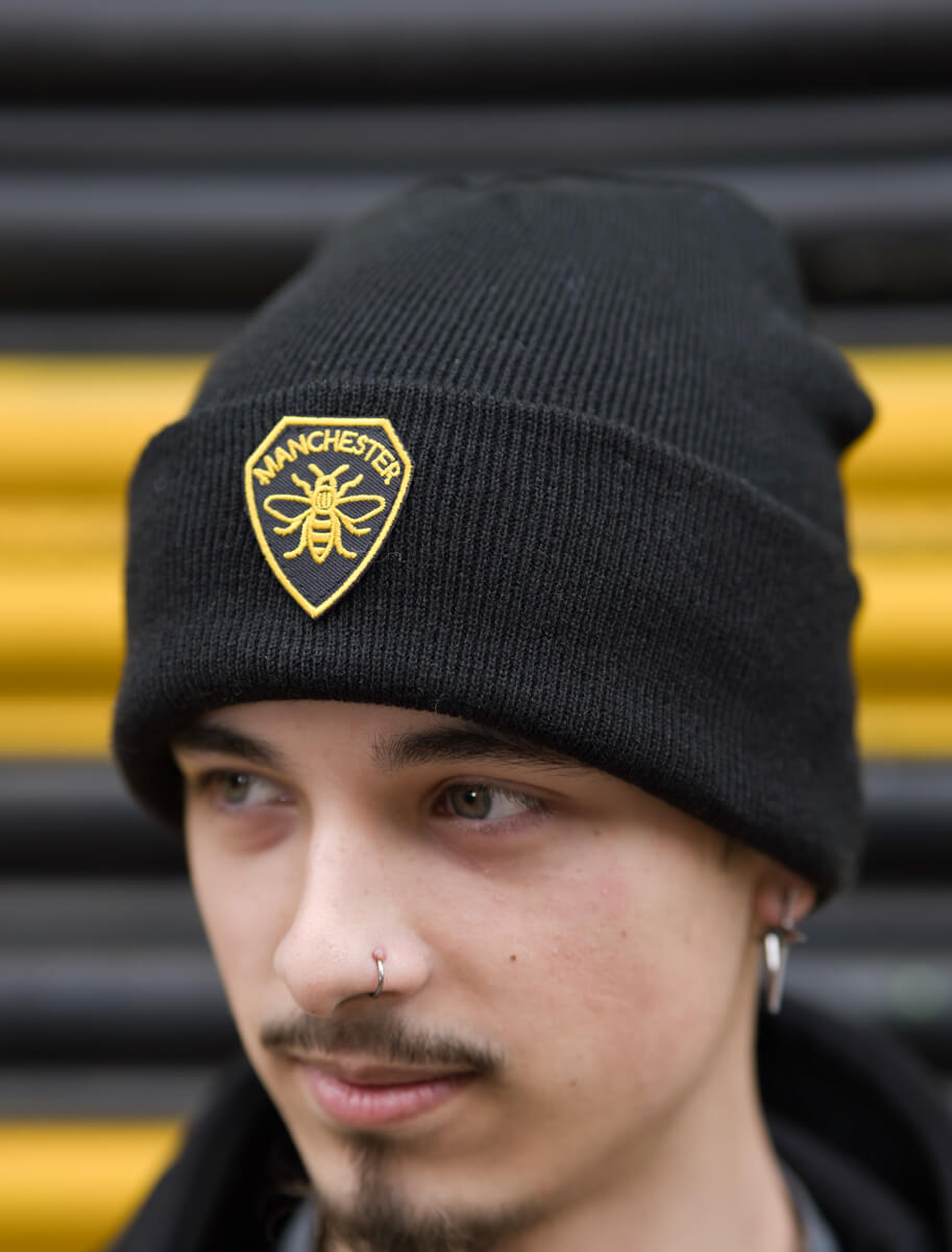 Manchester Shield Patch Black Beanie