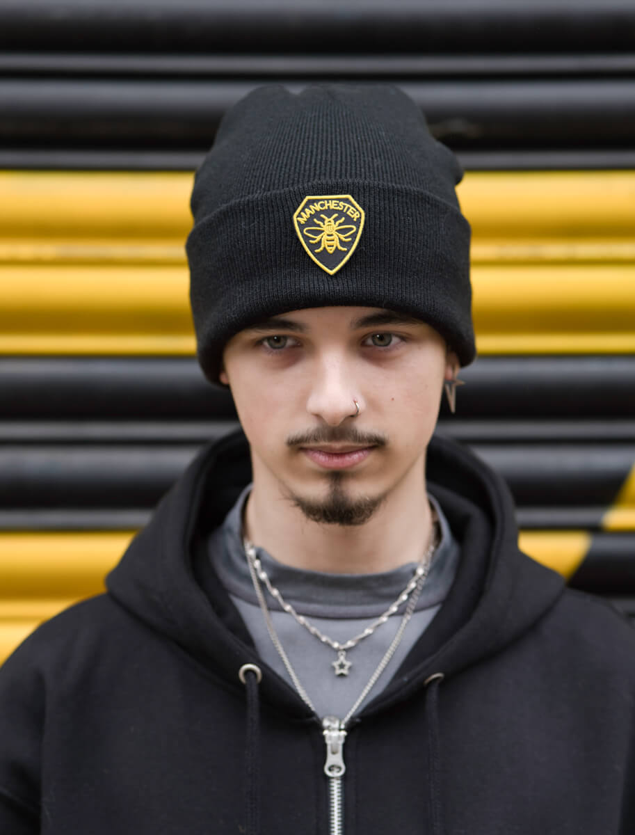 Manchester Shield Patch Black Beanie