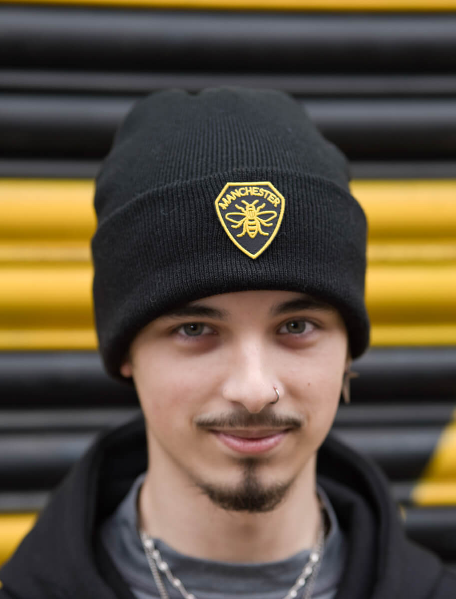 Manchester Shield Patch Black Beanie