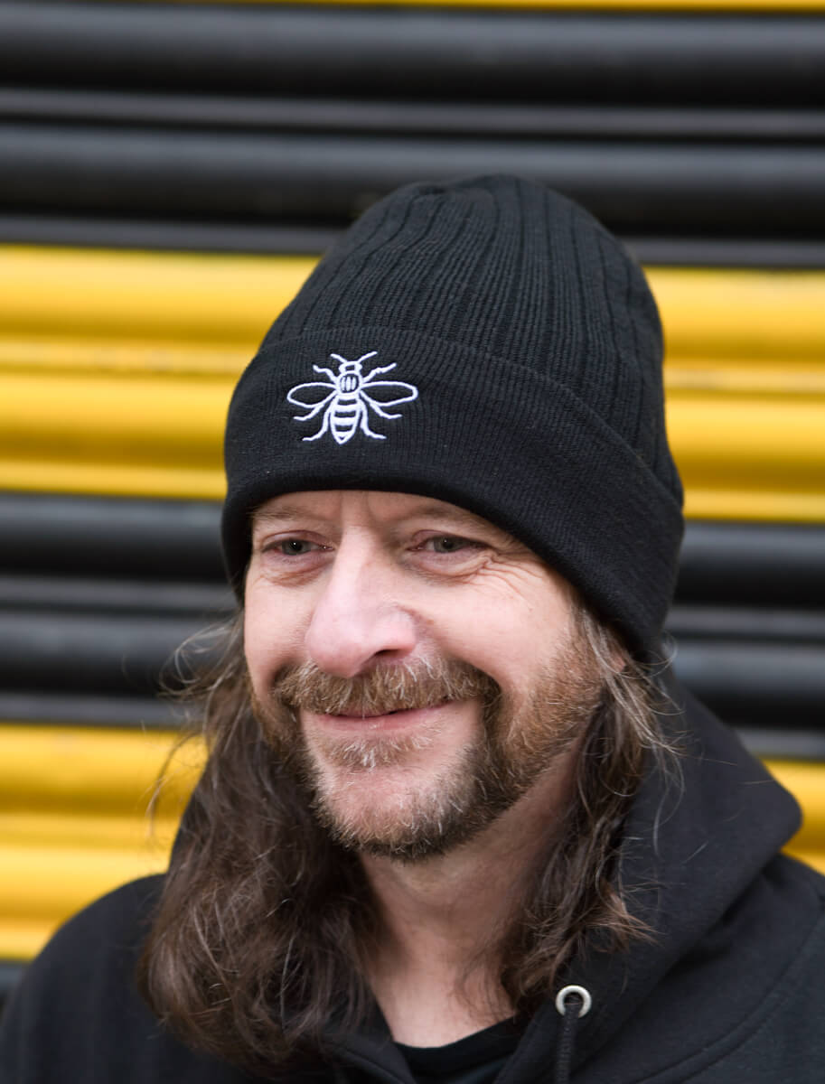 Black Thinsulate Beanie with Embroidered Bee