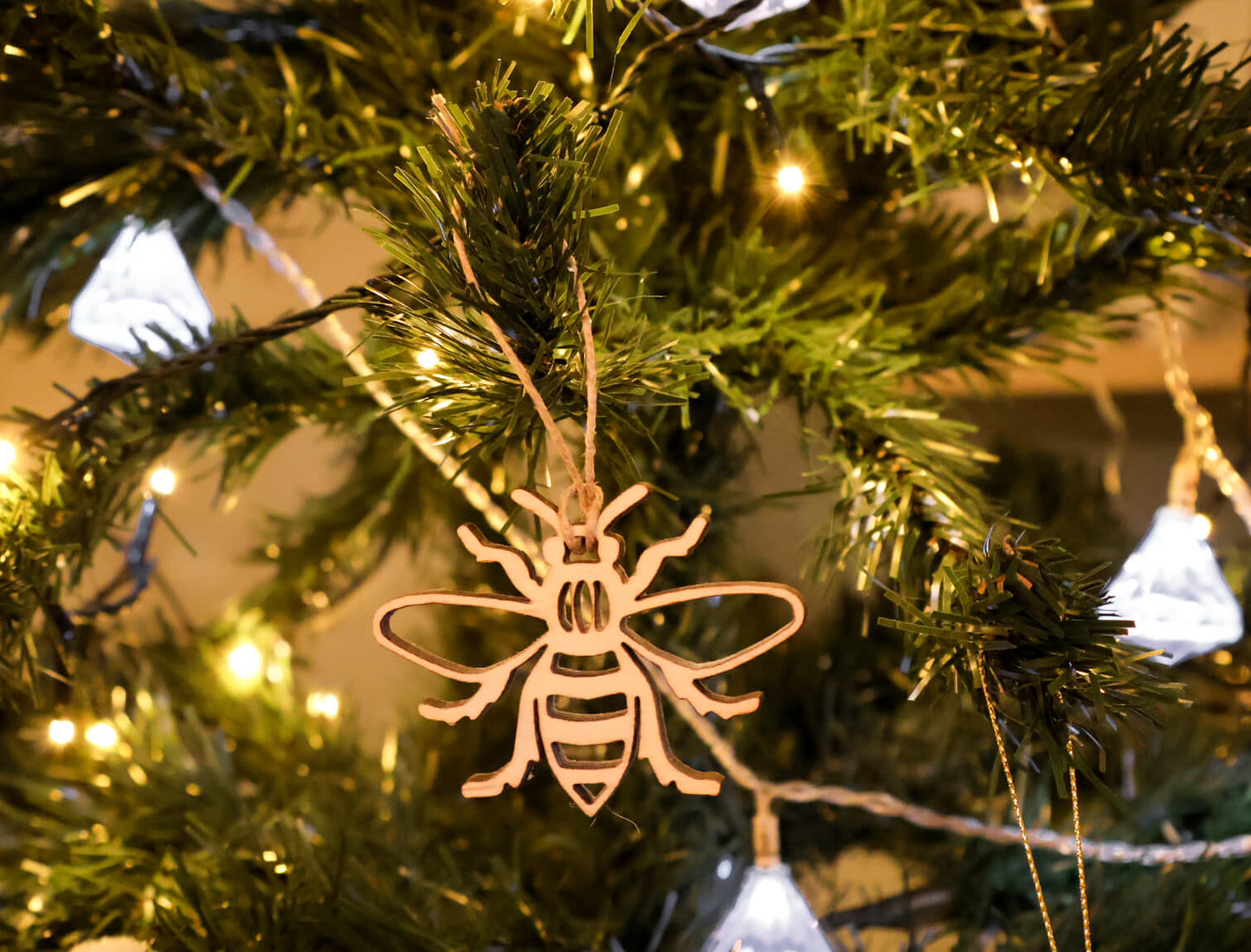 Wooden Manchester Bee Ornament