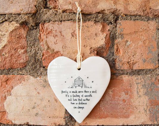 Family is Much More Than a Word Heart Decoration | The Manchester Shop