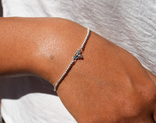 Small Bee Sterling Silver Bracelet