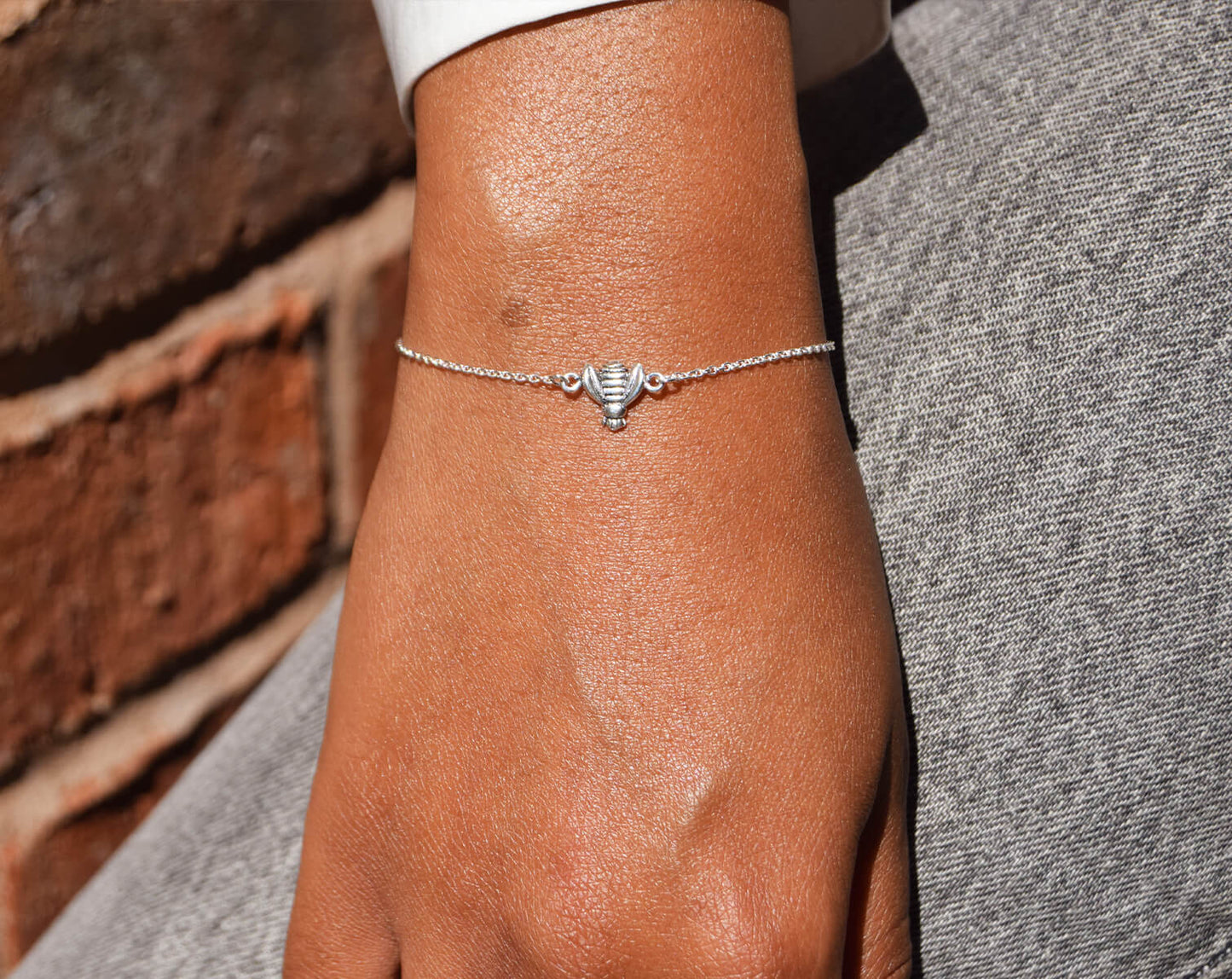 Sterling Silver Bee Chain Bracelet | The Manchester Shop